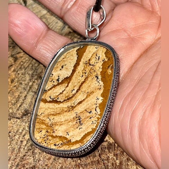 Earthy Picture Jasper Pendant 2 1/4” - Picture 8 of 13